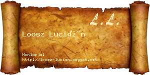 Loosz Lucián névjegykártya